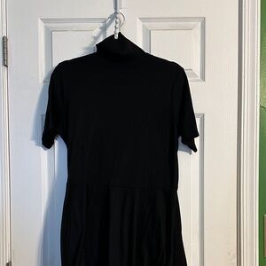 Boohoo Black Ribbed Turtleneck Dress